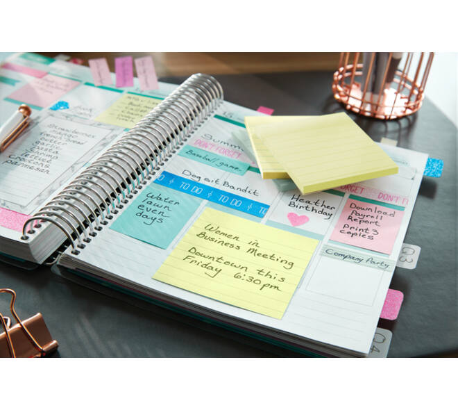 Memoblok Post-it 660 lijn 102x152mm canary yellow