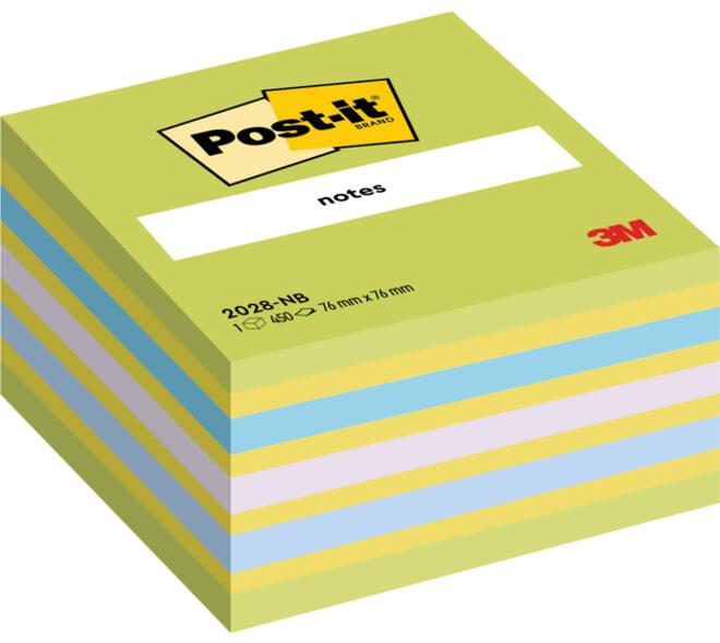 Memoblok Post-it 2028 76x76mm kubus assorti