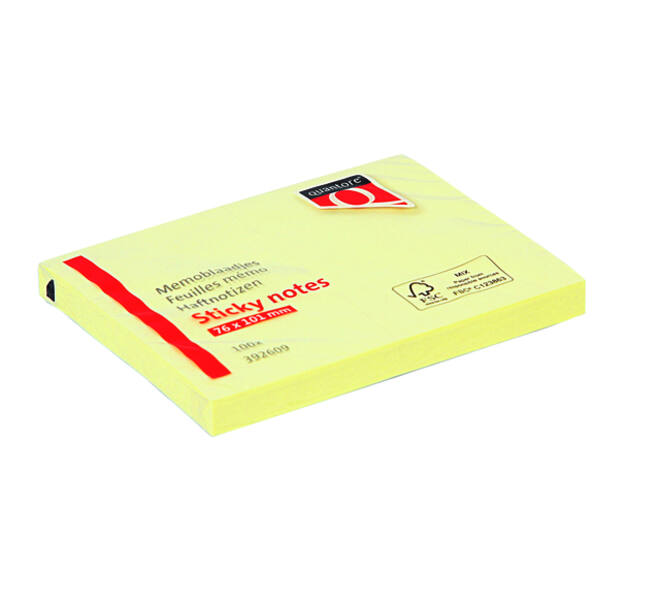 Memoblok Quantore 76x101mm geel 100 vel