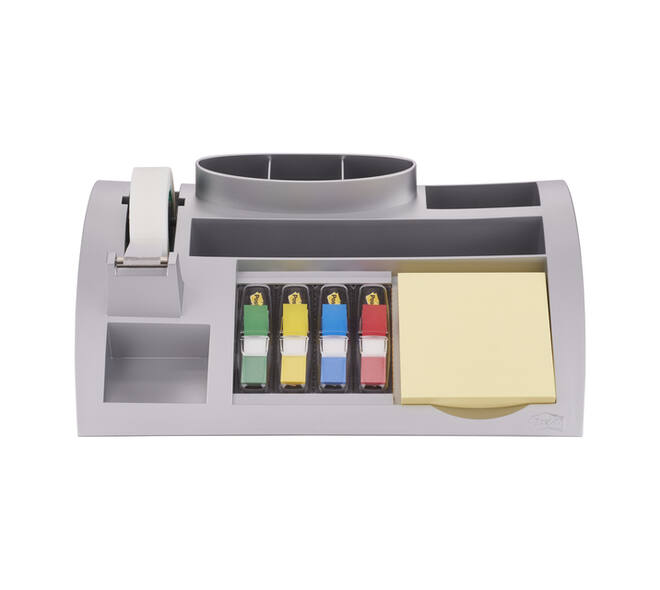 Bureau organiser Post-it C50 zilvergrijs incl inhoud
