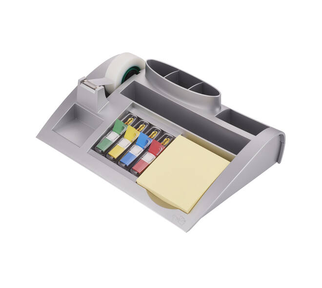 Bureau organiser Post-it C50 zilvergrijs incl inhoud