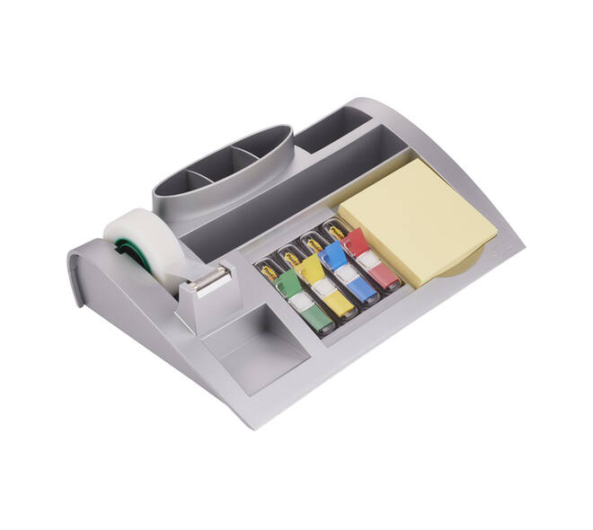 Bureau organiser Post-it C50 zilvergrijs incl inhoud