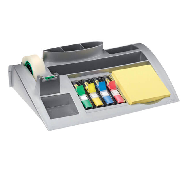 Bureau organiser Post-it C50 zilvergrijs incl inhoud