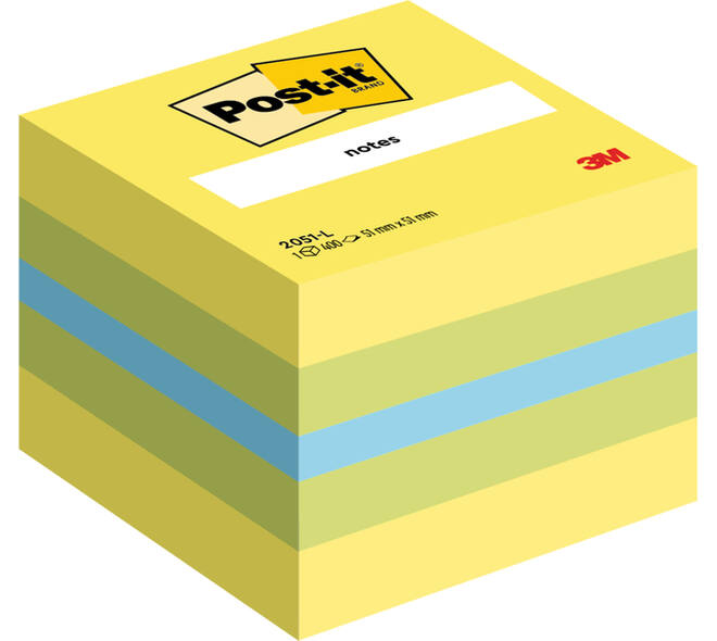 Memoblok Post-it 2051 51x51mm kubus lemon