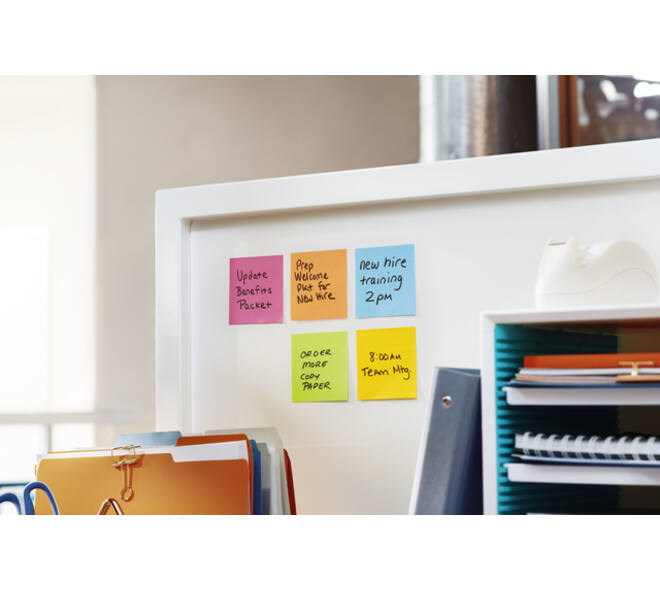 Memoblok Post-it 654 Super Sticky 76x76mm Carnival 6 stuks