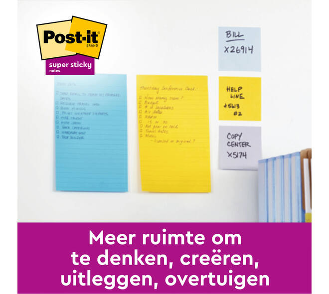 Memoblok Post-it 4690 Super Sticky 101x152mm Cosmic 3 stuks