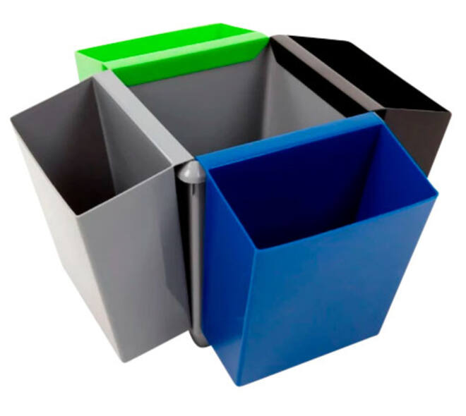 Inzetbak voor vierkante tapse papierbak blauw