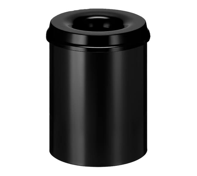 Papierbak met vlamdover Vepabins 15liter 26cm zwart