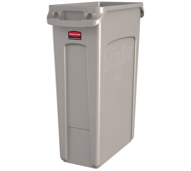 Afvalbak Rubbermaid Slim Jim Vented met luchtsleuven 87 liter grijs