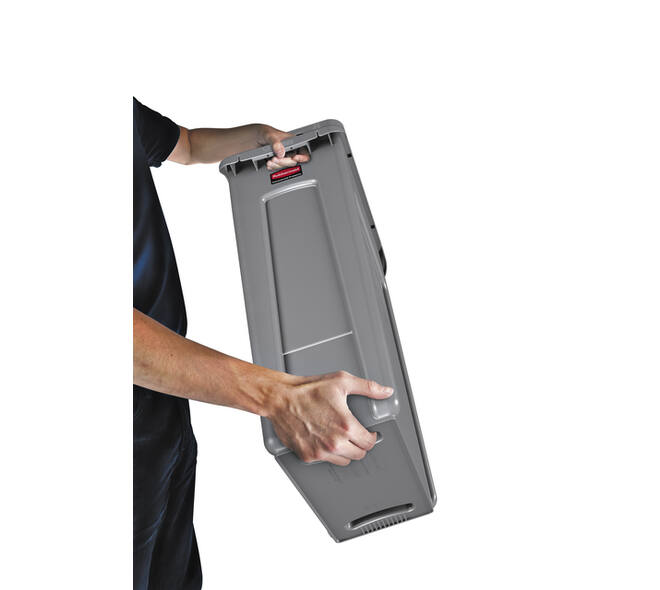 Afvalbak Rubbermaid Slim Jim Vented met luchtsleuven 87 liter grijs