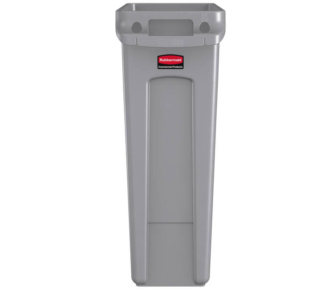 Afvalbak Rubbermaid Slim Jim Vented met luchtsleuven 87 liter grijs