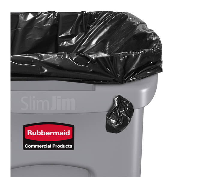 Afvalbak Rubbermaid Slim Jim Vented met luchtsleuven 87 liter grijs