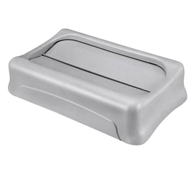 Deksel Rubbermaid Slim Jim Vented gesloten met swingsysteem grijs