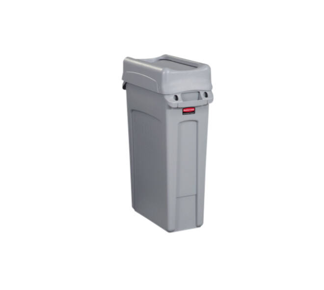 Deksel Rubbermaid Slim Jim Vented gesloten met swingsysteem grijs