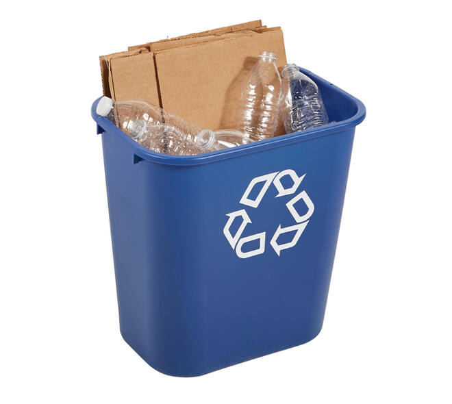 Papierbak Rubbermaid recycling medium 26L blauw