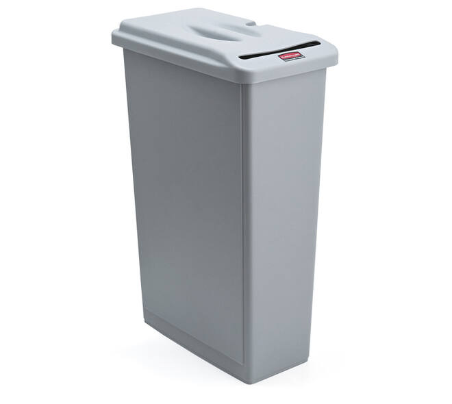 Afvalbak Rubbermaid Slim Jim vertrouwelijke documenten 87 liter grijs