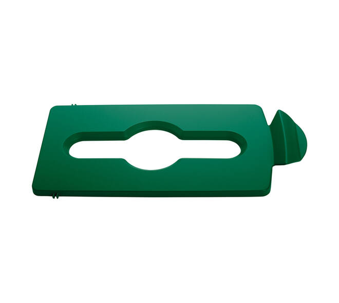 Deksel Rubbermaid Slim Jim Recyclestation inwerpopening voor gemengde recycling groen
