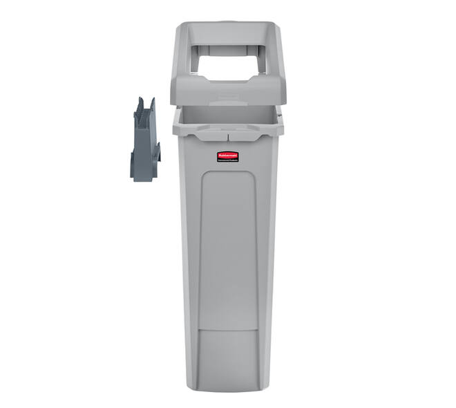 Afvalbak Rubbermaid Slim Jim Recyclestation starterset 87 liter grijs