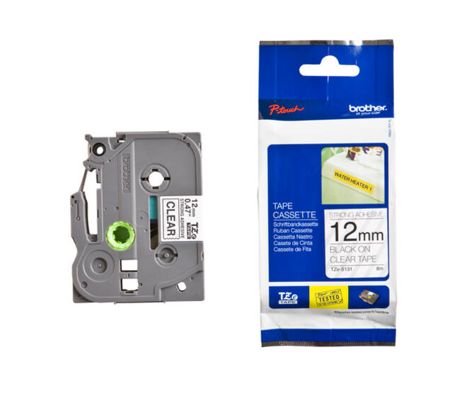 Labeltape Brother P-touch TZe-S231 extra sterk klevend 12mm zwart op wit