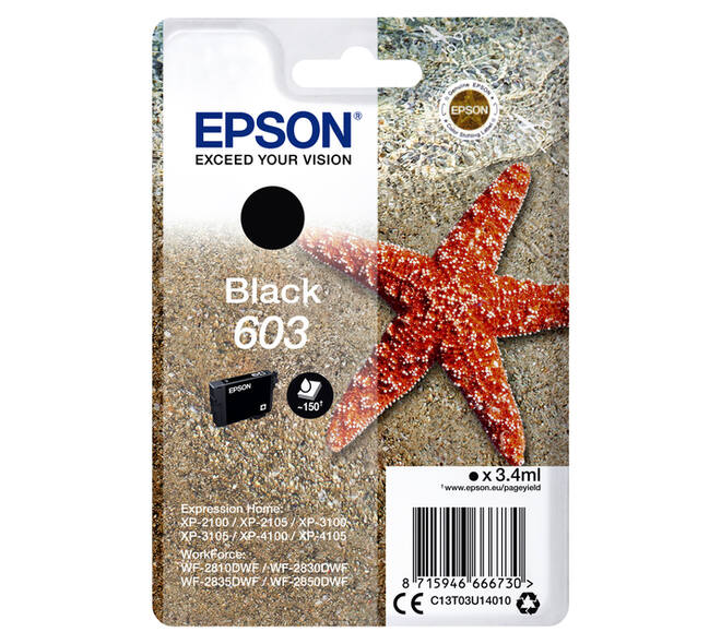 Inktcartridge Epson 603 T03U1 zwart