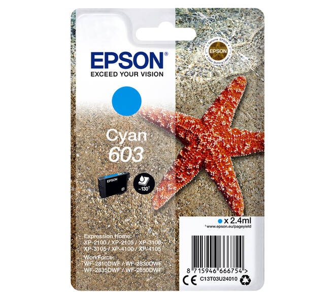 Inktcartridge Epson 603 T03U2 blauw