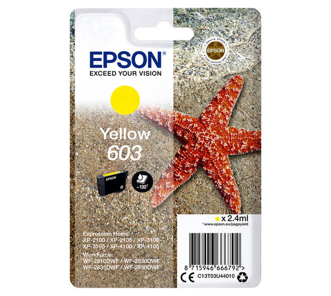 Inktcartridge Epson 603 T03U4 geel