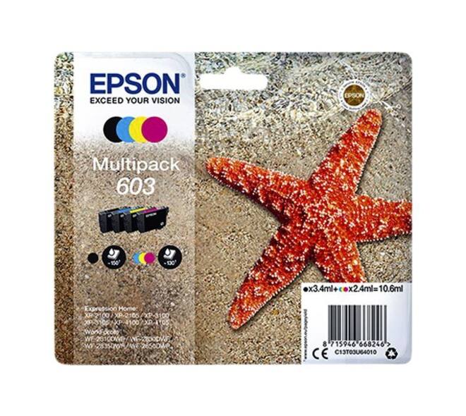 Inktcartridge Epson 603 T03U6 zwart + 3 kleuren