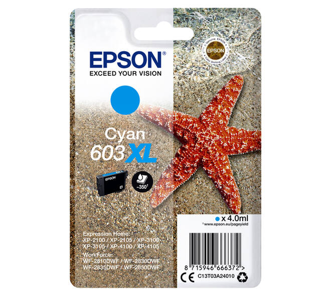 Inktcartridge Epson 603XL T03A2 blauw