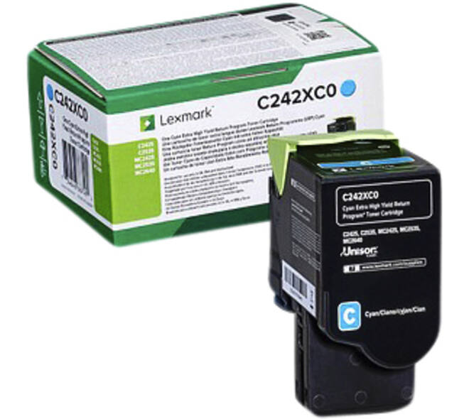 Tonercartridge Lexmark C242XC0 blauw