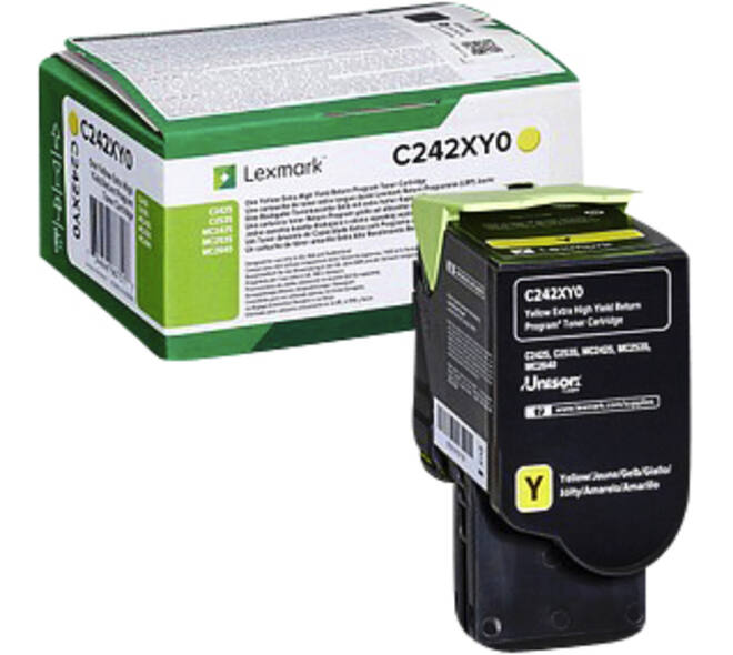 Tonercartridge Lexmark C242XY0 geel