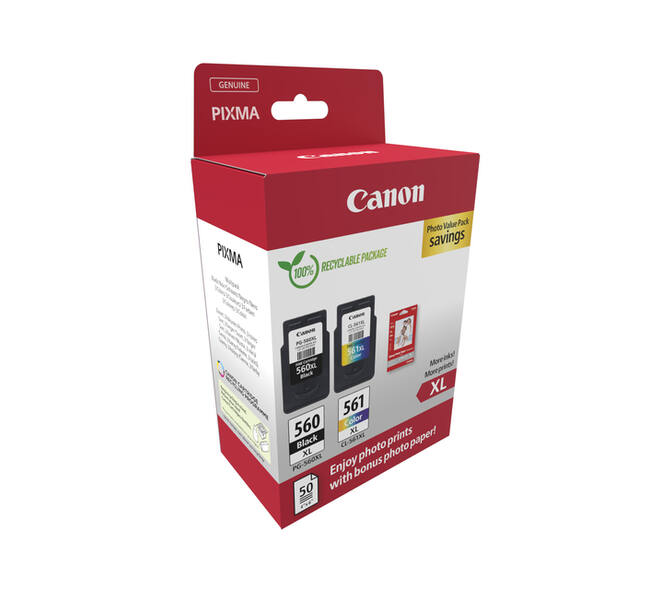 Inktcartridge Canon PG-560XL CL-561XL + papier