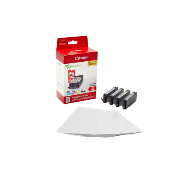 Inktcartridge Canon CLI-581XL 4 kleuren + papier
