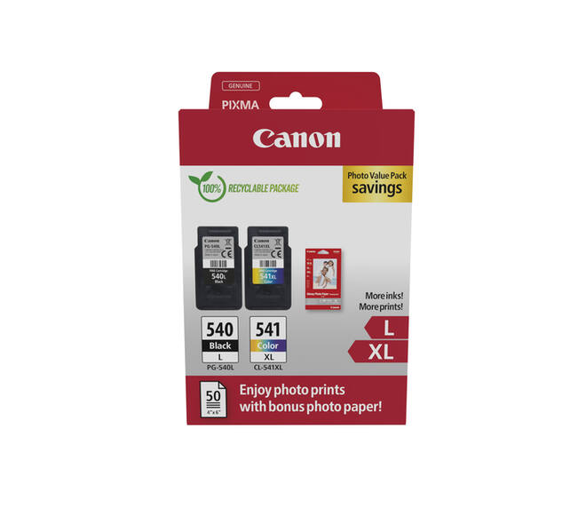 Inktcartridge Canon PG-540L CL-541XL zw+kl+papier