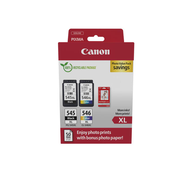Inktcartridge Canon PG-545XL +  CL-546XL zwart + kleur