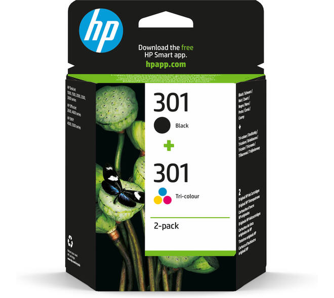 Inktcartridge HP N9J72AE 301 zwart + kleur