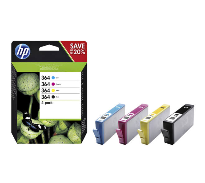 Inktcartridge HP N9J73AE 364 zwart + 3 kleuren
