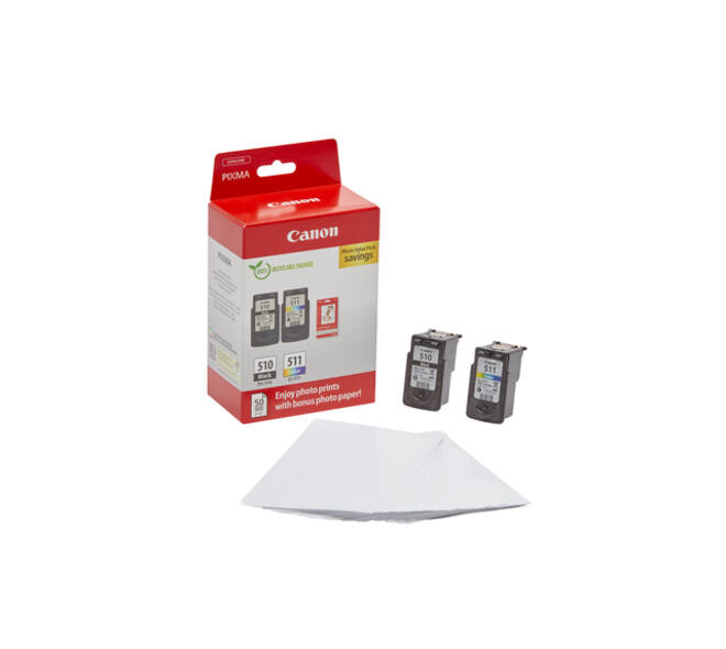 Inktcartridge Canon PG-510 CL-511 zw + kl + papier