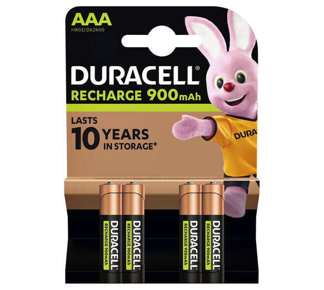 Batterij oplaadbaar Duracell 4x AAA 900mAh Ultra