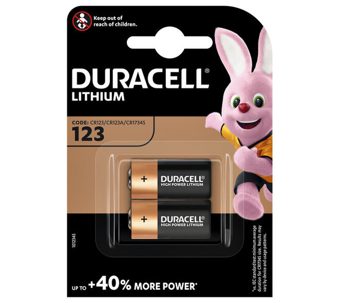Batterij Duracell 2x CR123 high power lithium