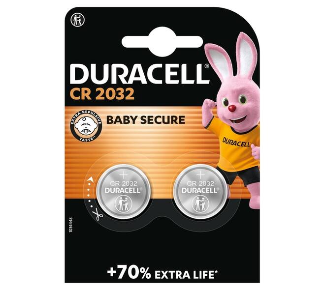 Batterij Duracell knoopcel 2xCR2032 lithium Ø20mm 3V-180mAh