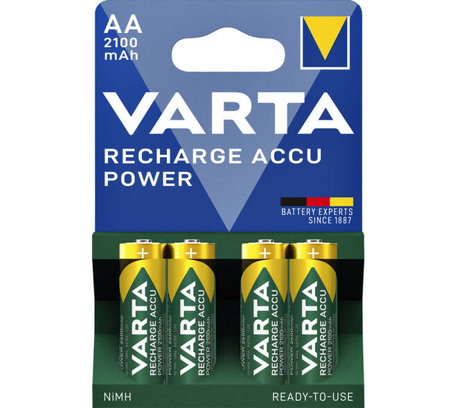 Batterij oplaadbaar VARTA 4x AA 2100mAh ready2use