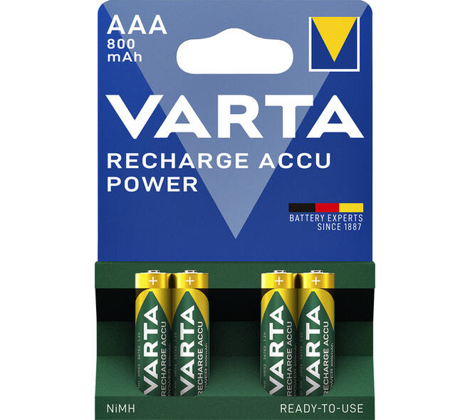 Batterij oplaadbaar VARTA 4x AAA 800mAh ready2use