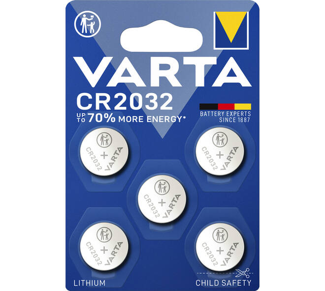 Batterij VARTA knoopcel 5x CR2032 lithium