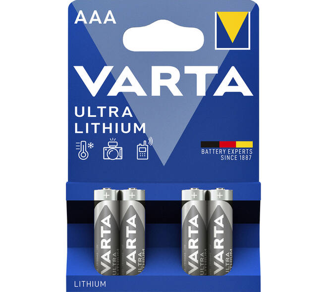 Batterij VARTA Ultra lithium 4x AAA