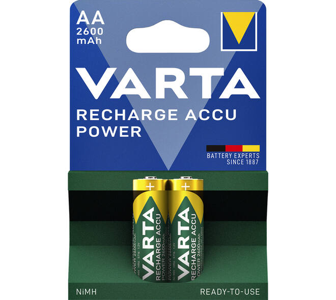 Batterij oplaadbaar VARTA 2x AA 2600mAh ready2use