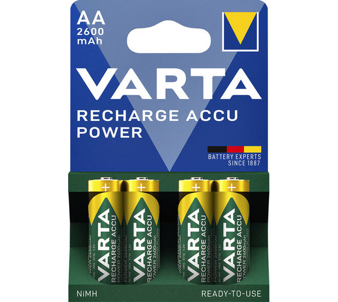 Batterij oplaadbaar VARTA 4x AA 2600mAh ready2use