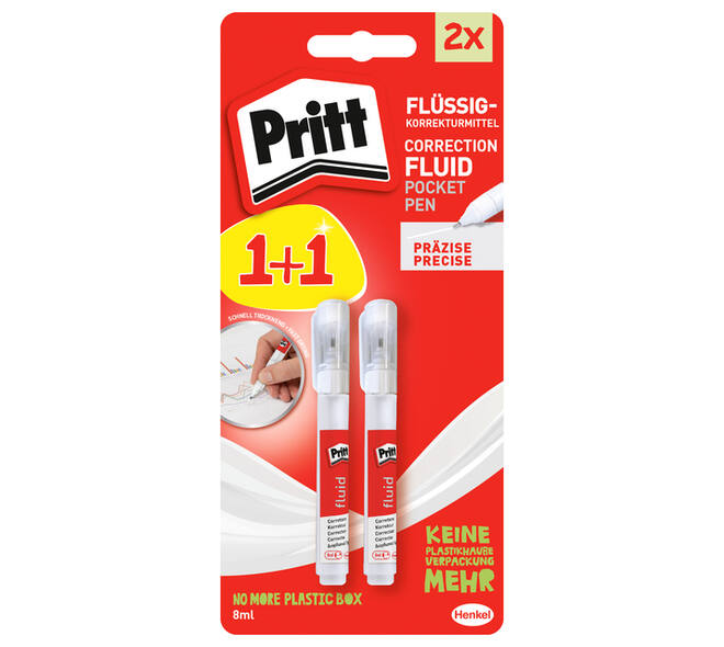 Correctiepen Pritt fluid 8ml blister a 1+1