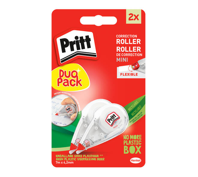 Correctietape Pritt Mini Flex 4.2mmx7m blister à 2 stuks