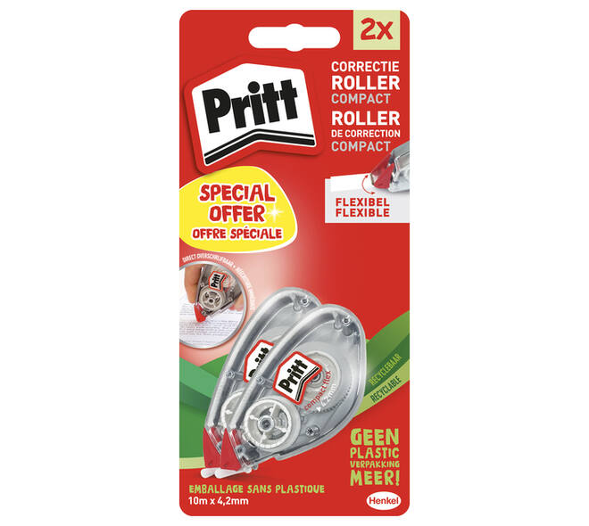 Correctietape Pritt Compact Flex 4.2mmx10m blister à 2 stuks