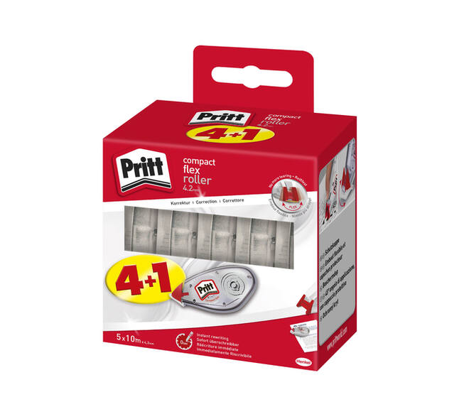 Correctietape Pritt Compact Flex 4.2mmx10m valuepack à 4+1 gratis
